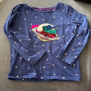 3T Mini Boden Sequin Saturn 🪐 long sleeve tee